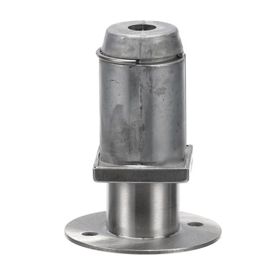 Picture of 2" Square Stainless Steel Clad Zinc Die Cast Adjustable Flanged Foot Insert With Mounting Holes