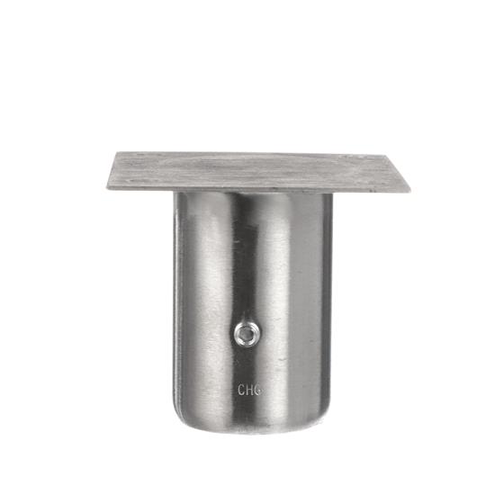 Picture of 1-5/8" x 3-1/8" H Stainless Steel Leg Socket With 3-1/2" x 3-1/2" Welded Mounting Plate