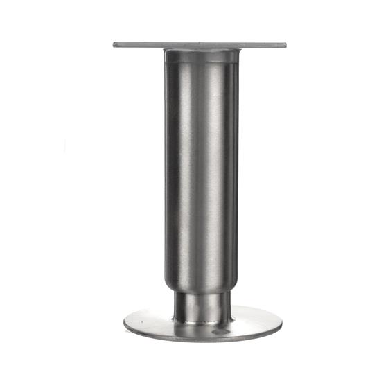 Picture of 1-5/8"OD x 6"H Stainless Steel Security Equipment Leg With Welded Mounting Plate And Adjustable Flanged Toe With Holes
