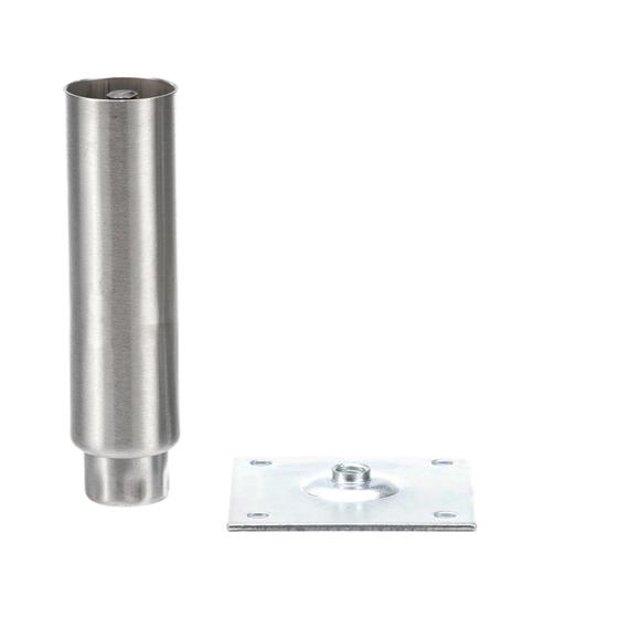 Picture of 1-5/8"OD x 6"H Stainless Steel Equipment Leg With Removable Mounting Plate  And Adjustable Hex Toe