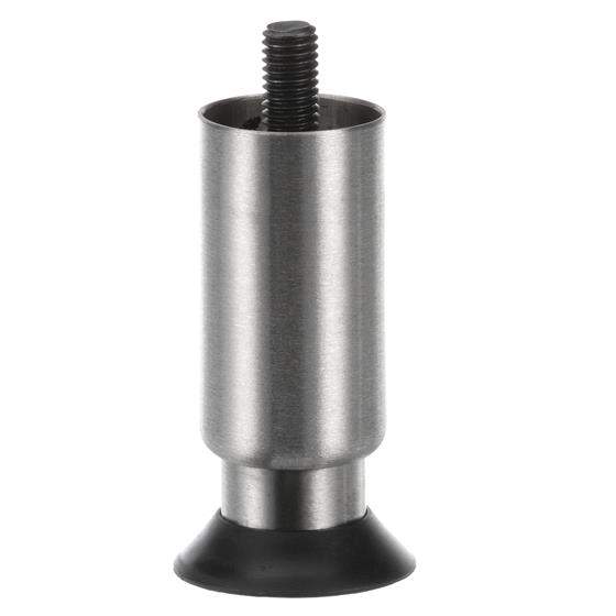 Picture of 1-5/8"OD x 4"H Stainless Steel Equipment Leg With 1/2-13 x 3/4"L Protruding Stud  And Adjustable Black Nylon Flanged Toe