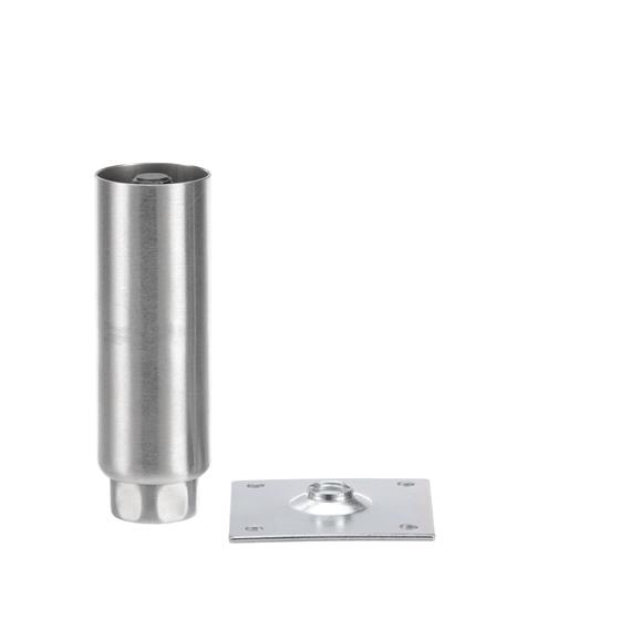 Picture of 2" OD x 6" H Stainless Steel Heavy Duty Equipment Leg With 3-1/2" Square Removable Mounting Plate And Adjustable Hex Toe