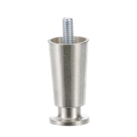 Picture of 1-1/4" OD x 2-1/2" H Nickel Plated Die Cast Appliance Leg With 3/8-16 x 5/8" L Protruding Stud And Adjustable Flanged Toe