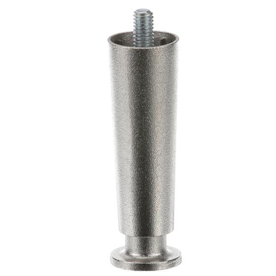 Picture of 1-1/4" OD x 4" H Nickel Plated Die Cast Appliance Leg With 3/8-16 x 5/8" L Protruding Stud And Adjustable Flanged Toe