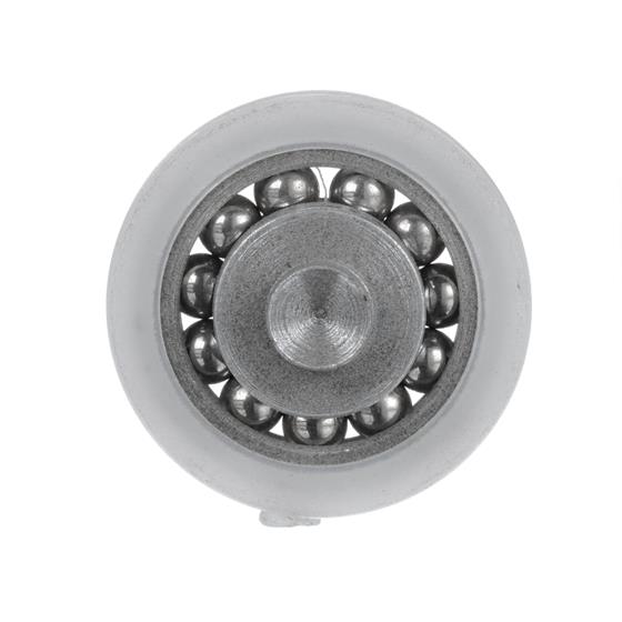 Picture of 1" OD Nylon/Steel Flat Ball Bearing Roller with 1/2" Rivet Stud