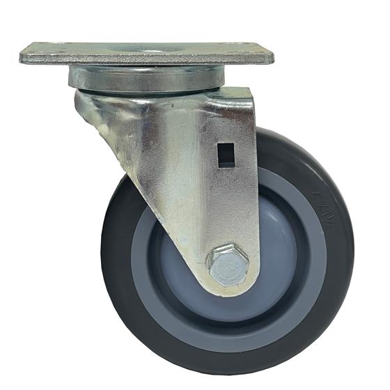Picture of Medium Duty 2-3/8" x 3-5/8"  Plate Caster With 4" Gray Polyurethane Wheel