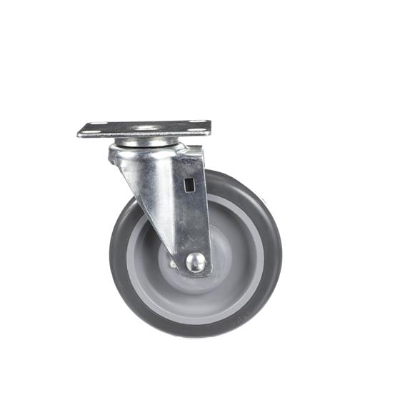 Picture of Medium Duty 2-3/8" x 3-5/8"  Plate Caster With 5" Gray Polyurethane Wheel