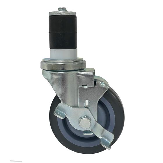 Picture of Medium Duty 2" Expanding Stem Caster With 4" Gray Polyurethane Wheel With Brake