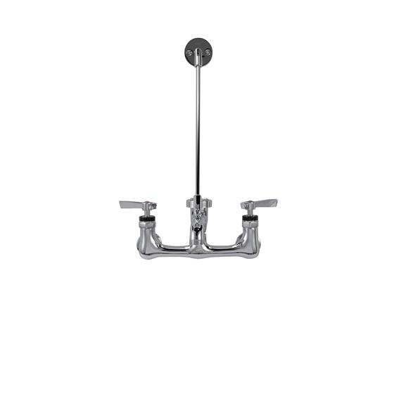 Picture of Encore® 8" OC Wall Mount Service Sink Faucet  Ceramic Valves with 6" Threaded Cast Spout Vacuum Breaker and Lever Handles, Retail Packaging