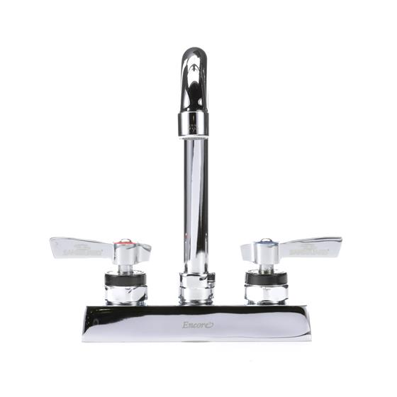 Picture of Encore 4" OC Deck Mount Faucet Ceramic Valves with 3-1/2" Swivel Gooseneck Spout