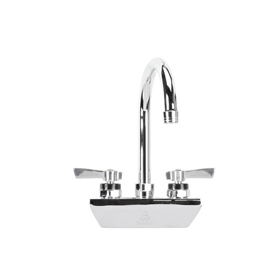 Picture of Encore® 4" OC Wall Mount Faucet with 6" Swivel Gooseneck Spout and Lever Handles, Retail Packaging