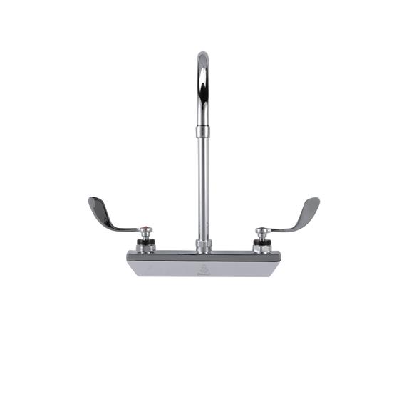 Picture of Encore 8" OC Wall Mount Faucet Ceramic Valves with 8-1/2" Swivel Gooseneck Spout with 4" Wrist Blade Handles