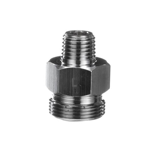 Picture of Brass Chrome Plated Pre-Rinse Hose Adapter Converts Encore Hose to Fit Fisher Pre-Rinse (Retail Packaging)