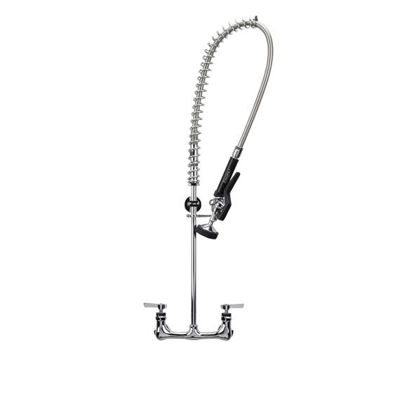 Picture of Encore® 8" OC. Brass Chrome Plated Wall Mount Pre Rinse Assembly with Ceramic Valves and Wall Bracket