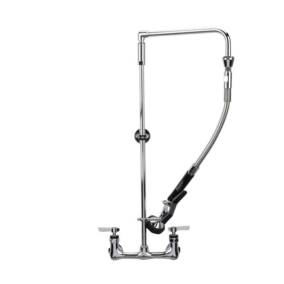 Picture of Encore® 8" OC  Brass Chrome Plated Swivel Arm Pre-rinse Assembly with 12" Swivel Arm and 26" Riser, Retail Packaging