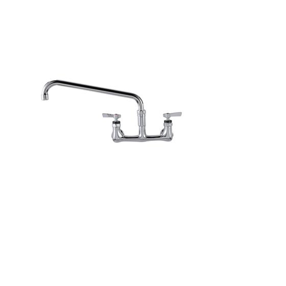 Picture of Encore® 8" OC. Brass Chrome Plated Wall Mount Faucet with 24" Double Jointed Cast Swivel Spout Pot Filler with Faucet Mounting Kit