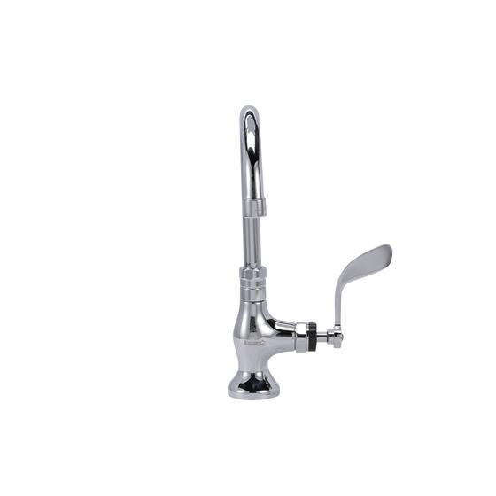 Picture of Encore® Brass Chrome Plated Single Pantry Deck Mount Faucet Ceramic Valve 6" Swivel Gooseneck  Spout 4" Wrist Blade Handle