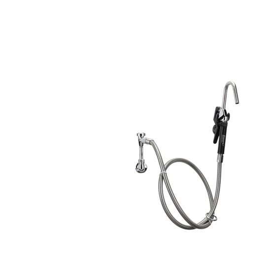 Picture of Encore® Brass Chrome Plated Single Wall Mount Pot Filler Assembly with 72" Hose with Vacuum Breaker