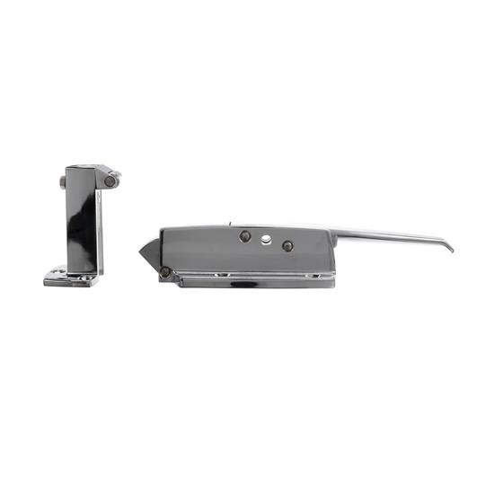 Picture of 1-5/8" to 2-1/2" Offset Polished Chrome Walk-In Cooler Door Safety Latch with Strike
