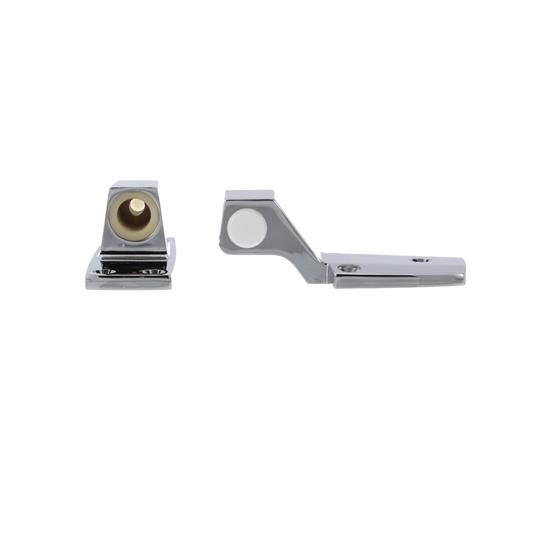 Picture of Flush Offset Polished Chrome Cam-Rise Lift-Off Walk-In Door Hinge With Short Strap