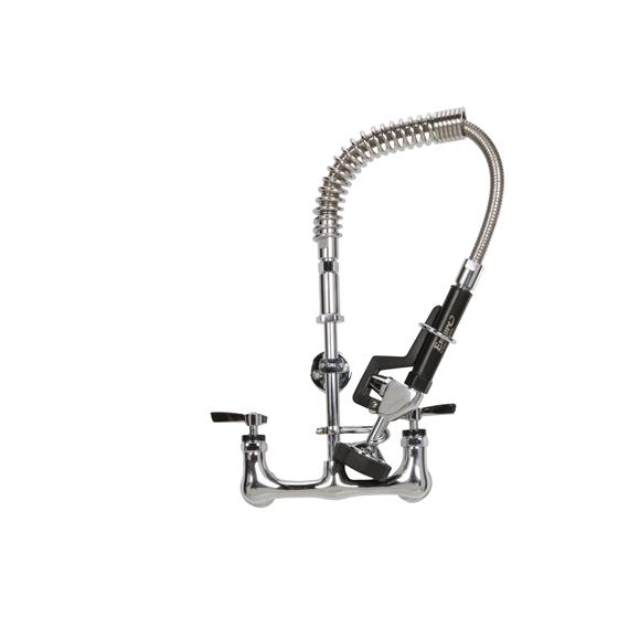 Picture of Encore® 8" OC Brass Chrome Plated Mini Pre-Rinse Assembly with Wall Bracket and Stainless Steel Spring