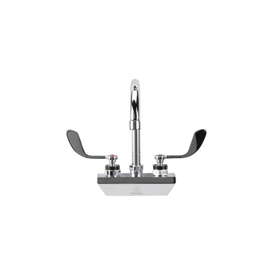 Picture of Encore 4" OC Wall Mount Faucet Ceramic Valves with 6" Swivel Gooseneck Spout and 4" Wrist Blade Handles