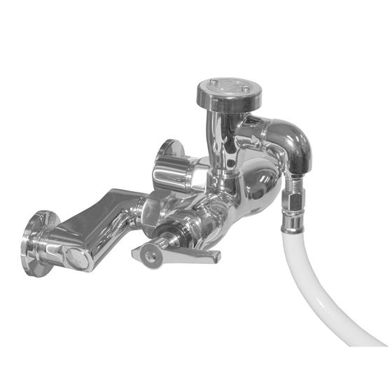 Picture of Encore® Service Sink Faucet with 4" OC Ceramic Valves Offset Supply Couplings with Stops, Vacuum Breaker and 1-1/2" Cast Spout