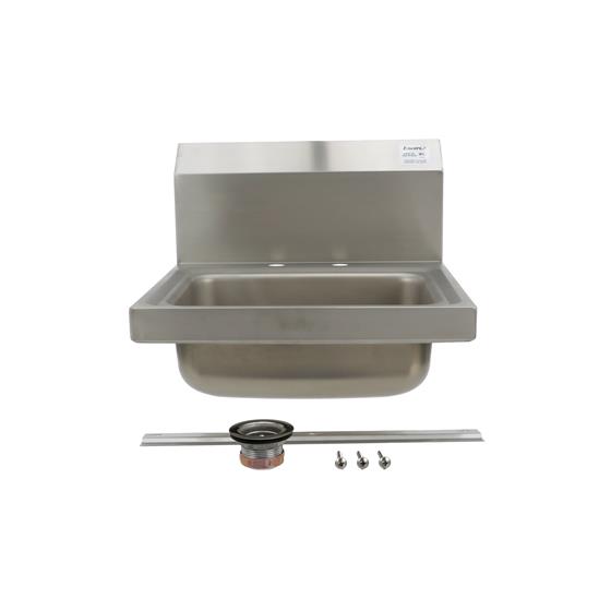 Picture of Encore® Wall Mount Type 304 Series Stainless Steel Hand Sink 4" OC Deck Mount Holes 14" x 10" x 5" Deep Less Side Splash