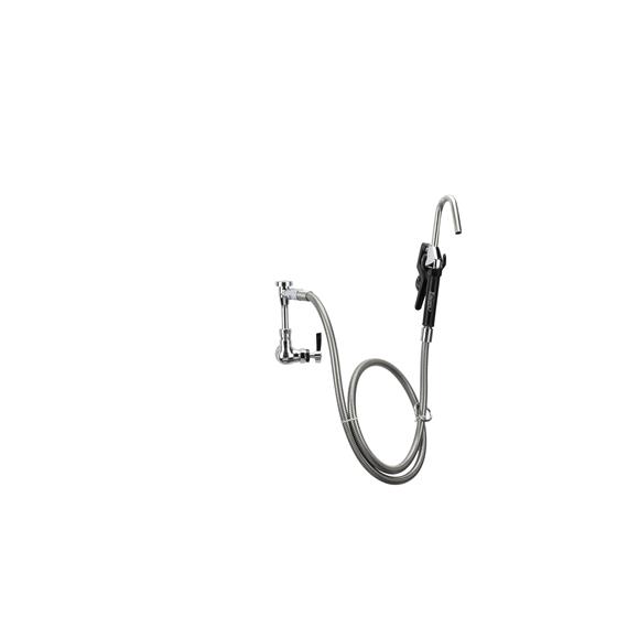 Picture of Encore®  Brass Chrome Plated Single Wall Mount Pot Filler Assembly Ceramic Valves with 72" Hose and Vacuum Breaker