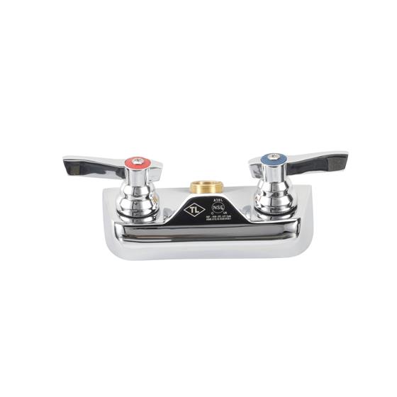 Picture of TOP-LINE® Faucet Body, Wall Mount, 4" (102mm) O.C., Full Turn Compression Valves, Lever Handles, Check Valves, Retail Packaging