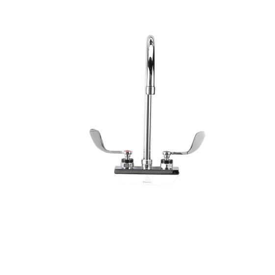 Picture of Encore 4" OC Wall Mount Faucet Ceramic Valves with 8-1/2" Swivel Gooseneck Spout and 4" Wrist Blade Handles