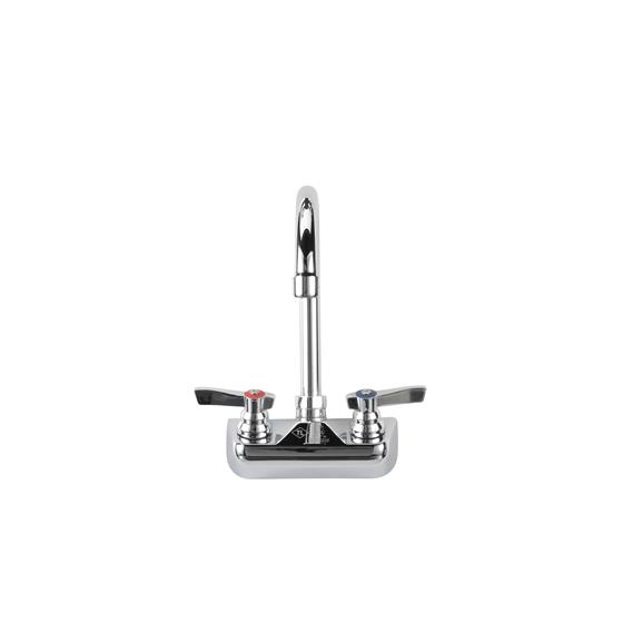 Picture of TOP-LINE® 4" OC Wall Mount Faucet Ceramic Valves with 6" Swivel Gooseneck Spout, Retail Packaging