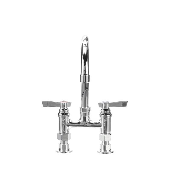 Picture of TOP-LINE® 4" OC Elevated Bridge Deck Mount Faucet Ceramic Valves with 6" Swivel Gooseneck Spout, Retail Packaging