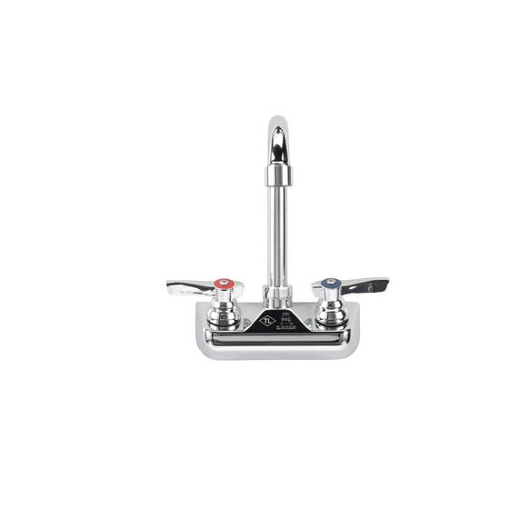 Picture of TOP-LINE® 4" OC Wall Mount Faucet Ceramic Valves with 3-1/2" Swivel Gooseneck Spout, Retail Packaging