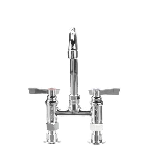 Picture of TOP-LINE® 4" OC Elevated Bridge Deck Mount Faucet Ceramic Valves with 3-1/2" Swivel Gooseneck Spout, Retail Packaging