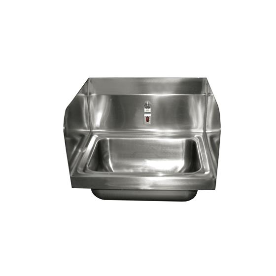 Picture of Intelli-Flo EZ Electronic Hand Wash Station with Side Splashes, Battery Operated, Thermostatic Mixing Valve and 0.5 gpm PCA Flow, Vandal Resistant