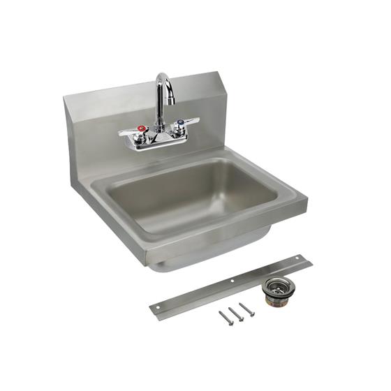 Picture of Stainless Steel Wall Mounted  Hand Sink, 20 GA, 14" X 10" X 5" with TOP-LINE® TLL15-4000SE1 Faucet, CSA