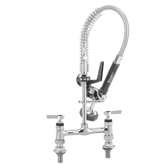 Picture of Encore® 8" OC Deck Mount Brass Chrome Plated Mini Pre-Rinse Assembly with Wall Bracket