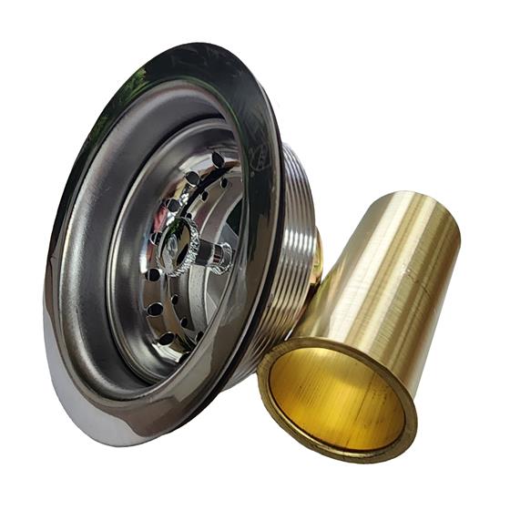 Picture of Encore® 3.5" Stainless Steel Basket Drain with 1.5" Outlet and Brass Tailpiece