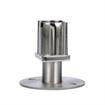 Picture of 1-1/2" Square Stainless Steel Clad Zinc Die Cast Adjustable Flanged Foot Insert With Mounting Holes