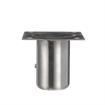 Picture of 1-5/8" x 3-1/8" H Stainless Steel Leg Socket With 3-1/2" x 3-1/2" Welded Mounting Plate