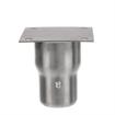 Picture of 1-5/8" x 3-9/16" H Stainless Steel Leg Socket With FlangedTop, Flared Body And 3-1/2" x 3-1/2" Welded Mounting Plate