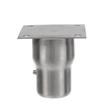 Picture of 1-5/8" x 3-9/16" H Stainless Steel Leg Socket With FlangedTop, Flared Body And 3-1/2" x 3-1/2" Welded Mounting Plate