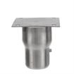 Picture of 1-5/8" x 3-9/16" H Stainless Steel Leg Socket With FlangedTop, Flared Body And 3-1/2" x 3-1/2" Welded Mounting Plate