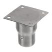 Picture of 1-5/8" x 3-9/16" H Stainless Steel Leg Socket With FlangedTop, Flared Body And 3-1/2" x 3-1/2" Welded Mounting Plate