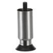 Picture of 1-5/8"OD x 4"H Stainless Steel Equipment Leg With 1/2-13 x 3/4"L Protruding Stud  And Adjustable Black Nylon Flanged Toe