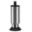 Picture of 1-5/8"OD x 4"H Stainless Steel Equipment Leg With 1/2-13 x 3/4"L Protruding Stud  And Adjustable Black Nylon Flanged Toe