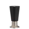 Picture of 4" H Black Thermoplastic Appliance Leg With 1/2-13 Flush Stud and Nickel Plated Die Cast Adjustable Flanged Toe