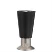 Picture of 4" H Black Thermoplastic Appliance Leg With 1/2-13 Flush Stud and Nickel Plated Die Cast Adjustable Flanged Toe