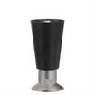 Picture of 4" H Black Thermoplastic Appliance Leg With 1/2-13 Flush Stud and Nickel Plated Die Cast Adjustable Flanged Toe